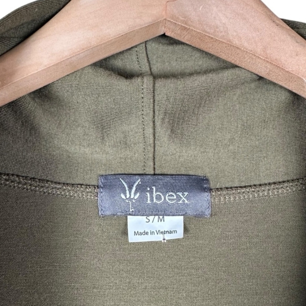 Ibex Merino Wool Cardigan in Olive - Picture 6 of 6